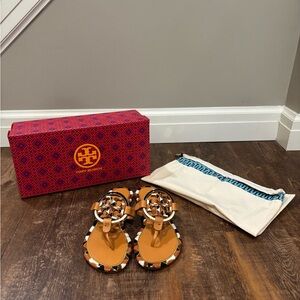 Tory Burch Orange and Black Sandals